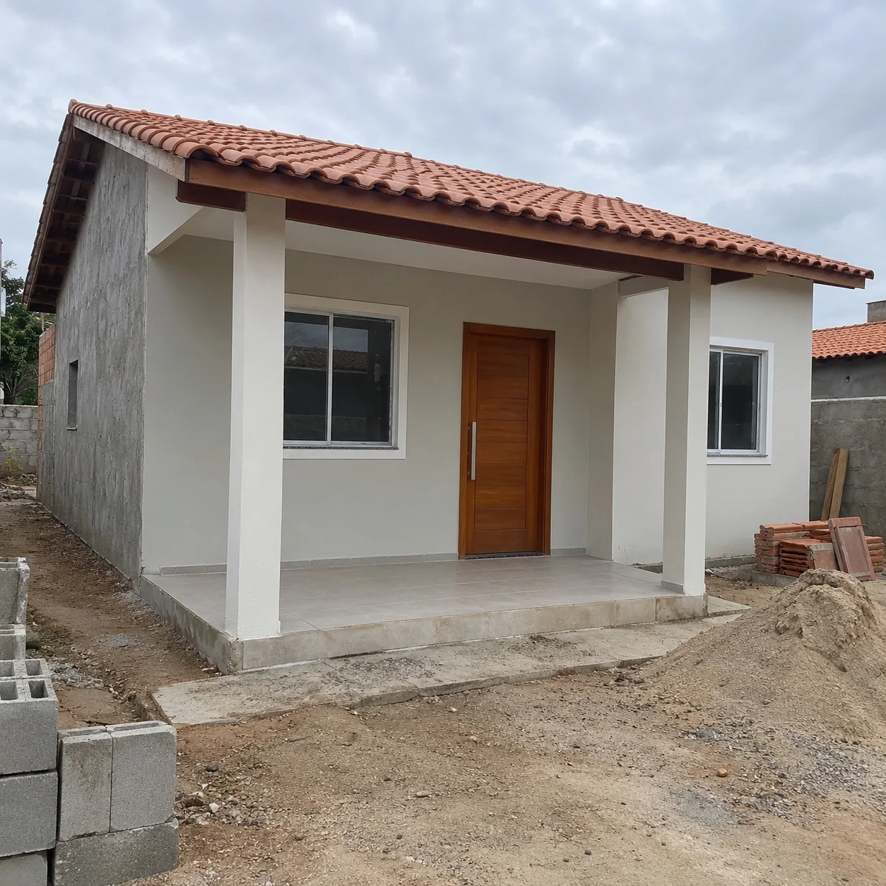 Construção de casas de alvenaria
