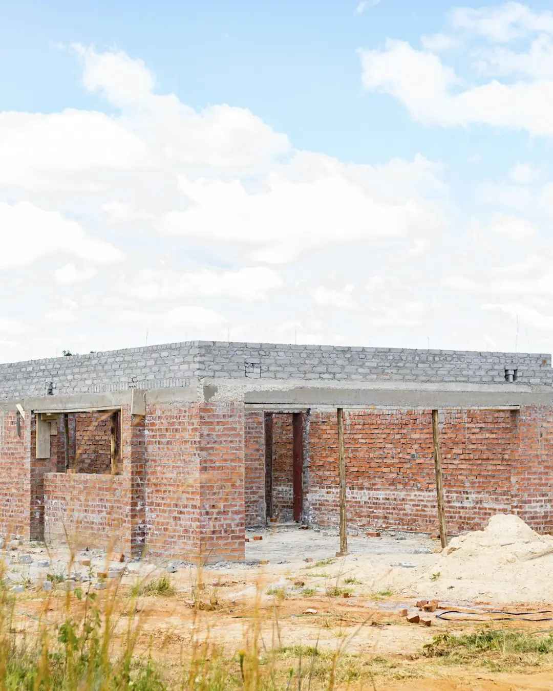 Casa de alvenaria em construção